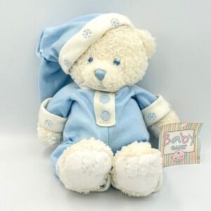 Vintage Baby Ganz Bear PJs Plush Stuffed Animal Snowflake Pajamas 9" White New